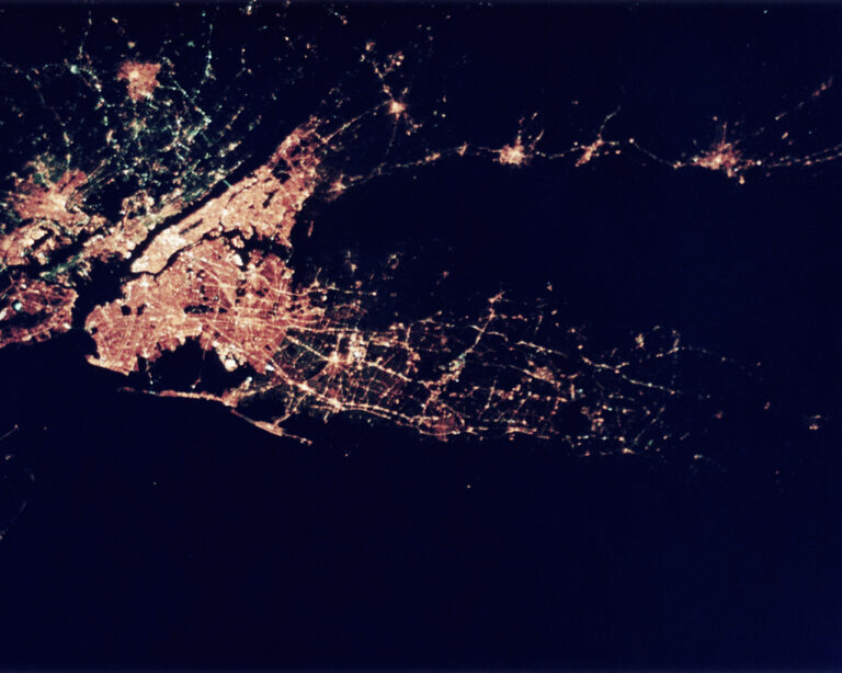 New York city at night, taken by Jay Apt, one of the images he can show as an astronaut speaker.